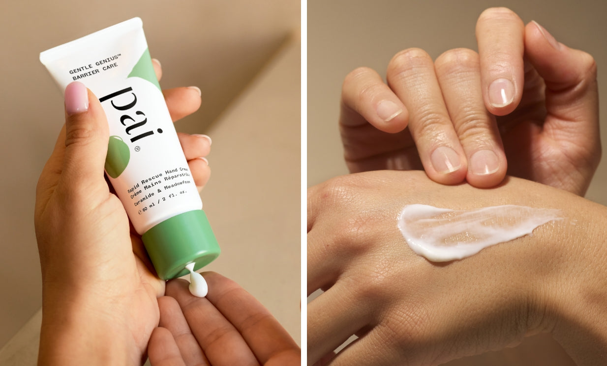 woman using hand cream